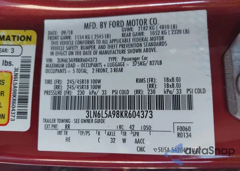 2019 Lincoln Mkz from USA, damaged, VIN 3LN6L5A98KR604373